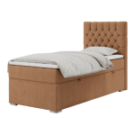 Łóżko kontynentalne PERA 90x200 - H4 - pomarańczowy, struktura - strona prawa