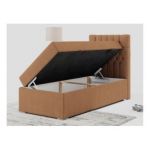 Łóżko kontynentalne PERA 90x200 - H4 - pomarańczowy, struktura - strona prawa