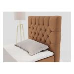 Łóżko kontynentalne PERA 90x200 - H4 - pomarańczowy, struktura - strona prawa