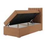 Łóżko kontynentalne PERA 90x200 - H4 - pomarańczowy, struktura - strona prawa