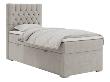 Łóżko kontynentalne PERA 90x200 - H3 - beżowy, struktura - strona lewa