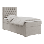 Łóżko kontynentalne PERA 90x200 - H4 - beżowy, struktura - strona lewa