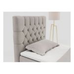 Łóżko kontynentalne PERA 90x200 - H4 - beżowy, struktura - strona lewa