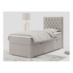 Łóżko kontynentalne PERA 90x200 - H3 - beżowy, struktura - strona prawa