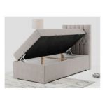 Łóżko kontynentalne PERA 90x200 - H3 - beżowy, struktura - strona prawa