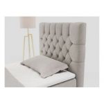 Łóżko kontynentalne PERA 90x200 - H3 - beżowy, struktura - strona prawa