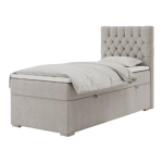 Łóżko kontynentalne PERA 90x200 - H4 - beżowy, struktura - strona prawa