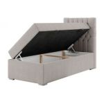 Łóżko kontynentalne PERA 90x200 - H4 - beżowy, struktura - strona prawa