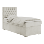 Łóżko kontynentalne PERA 90x200 - H3 - beżowy, welwet - strona lewa