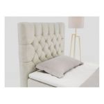 Łóżko kontynentalne PERA 90x200 - H4 - beżowy, welwet - strona lewa