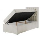 Łóżko kontynentalne PERA 90x200 - H3 - beżowy, welwet - strona prawa