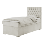 Łóżko kontynentalne PERA 90x200 - H4 - beżowy, welwet - strona prawa