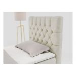 Łóżko kontynentalne PERA 90x200 - H4 - beżowy, welwet - strona prawa