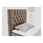 Łóżko kontynentalne PERA 90x200 - H3 - brązowy, welwet - strona lewa