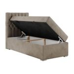 Łóżko kontynentalne PERA 90x200 - H3 - brązowy, welwet - strona lewa