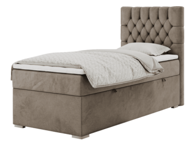 Łóżko kontynentalne PERA 90x200 - H3 - brązowy, welwet - strona prawa