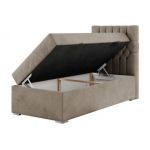 Łóżko kontynentalne PERA 90x200 - H3 - brązowy, welwet - strona prawa