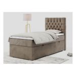 Łóżko kontynentalne PERA 90x200 - H4 - brązowy, welwet - strona prawa