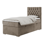 Łóżko kontynentalne PERA 90x200 - H4 - brązowy, welwet - strona prawa