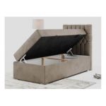 Łóżko kontynentalne PERA 90x200 - H4 - brązowy, welwet - strona prawa