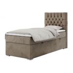 Łóżko kontynentalne PERA 90x200 - H4 - brązowy, welwet - strona prawa