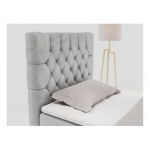 Łóżko kontynentalne PERA 90x200 - H4 - jasnoszary, welwet - strona lewa