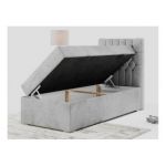 Łóżko kontynentalne PERA 90x200 - H3 - jasnoszary, welwet - strona prawa