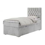 Łóżko kontynentalne PERA 90x200 - H3 - jasnoszary, welwet - strona prawa