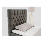 Łóżko kontynentalne PERA 90x200 - H3 - ciemnoszary, welwet - strona lewa