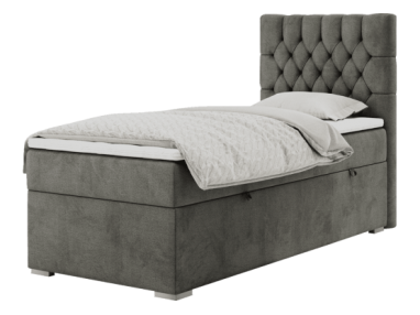 Łóżko kontynentalne PERA 90x200 - H3 - ciemnoszary, welwet - strona prawa