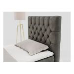 Łóżko kontynentalne PERA 90x200 - H3 - ciemnoszary, welwet - strona prawa