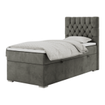 Łóżko kontynentalne PERA 90x200 - H4 - ciemnoszary, welwet - strona prawa