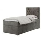 Łóżko kontynentalne PERA 90x200 - H4 - ciemnoszary, welwet - strona prawa