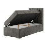 Łóżko kontynentalne PERA 90x200 - H4 - ciemnoszary, welwet - strona prawa