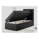 Łóżko kontynentalne PERA 90x200 - H3 - czarny, ekoskóra - strona prawa