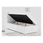 Łóżko kontynentalne PERA 90x200 - H3 - biały, ekoskóra - strona lewa