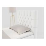 Łóżko kontynentalne PERA 90x200 - H3 - biały, ekoskóra - strona prawa