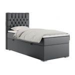 Łóżko kontynentalne PERA 90x200 - H4 - ciemnoszary, ekoskóra - strona lewa