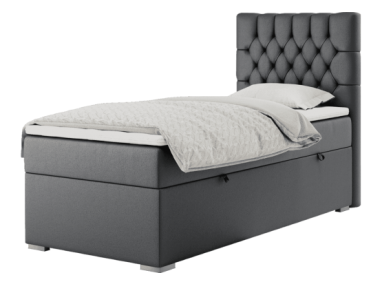 Łóżko kontynentalne PERA 90x200 - H3 - ciemnoszary, ekoskóra - strona prawa