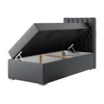 Łóżko kontynentalne PERA 90x200 - H4 - ciemnoszary, ekoskóra - strona prawa