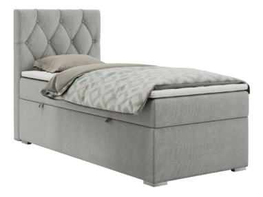 Łóżko kontynentalne ALDA 90x200 - H3 - jasnoszary, struktura - strona lewa