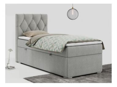 Łóżko kontynentalne ALDA 90x200 - H4 - jasnoszary, struktura - strona lewa