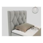 Łóżko kontynentalne ALDA 90x200 - H4 - jasnoszary, struktura - strona lewa