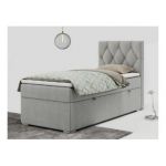 Łóżko kontynentalne ALDA 90x200 - H3 - jasnoszary, struktura - strona prawa