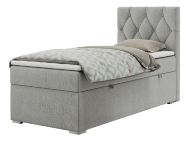 Łóżko kontynentalne ALDA 90x200 - H3 - jasnoszary, struktura - strona prawa