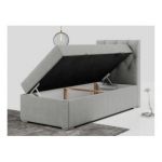 Łóżko kontynentalne ALDA 90x200 - H3 - jasnoszary, struktura - strona prawa