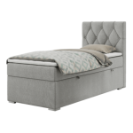 Łóżko kontynentalne ALDA 90x200 - H4 - jasnoszary, struktura - strona prawa