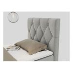 Łóżko kontynentalne ALDA 90x200 - H4 - jasnoszary, struktura - strona prawa