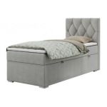 Łóżko kontynentalne ALDA 90x200 - H4 - jasnoszary, struktura - strona prawa