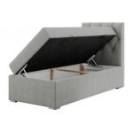 Łóżko kontynentalne ALDA 90x200 - H4 - jasnoszary, struktura - strona prawa